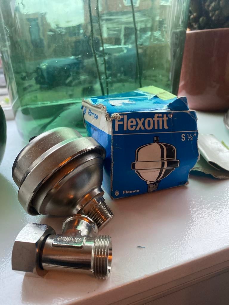 Flexofit Flamco S 1/2" waterslagdemper, Ophalen, Nieuw, Rvs, Overige typen