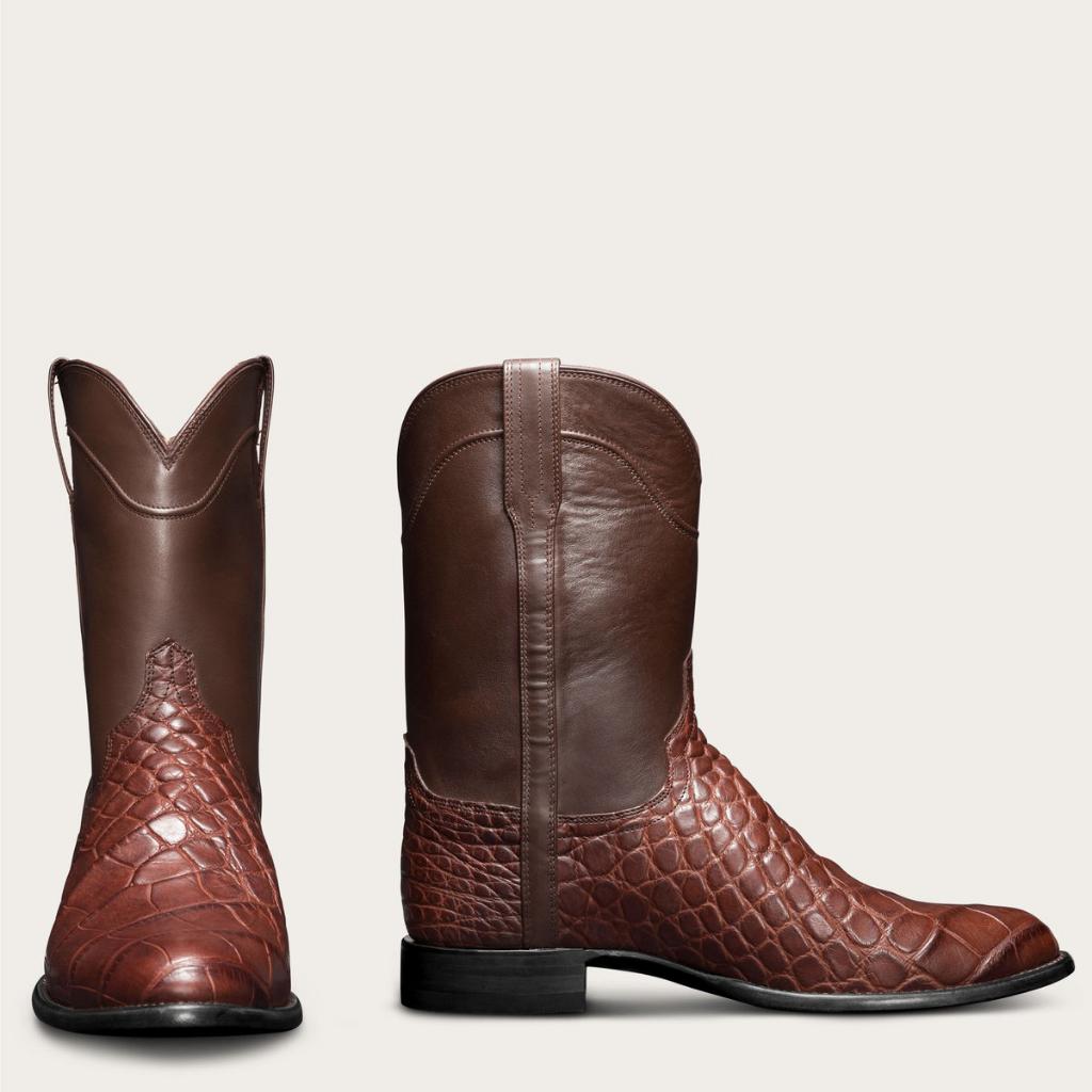 Bruine heren krokodillen cowboy laarzen / mannen schoenen, Verzenden, Nieuw, Bruin, Boots