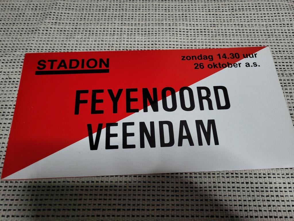 Hele oude tramkaart RET van feyenoord tegen veendam, Verzamelen, Sportartikelen en Voetbal, Ophalen of Verzenden, Gebruikt, Feyenoord