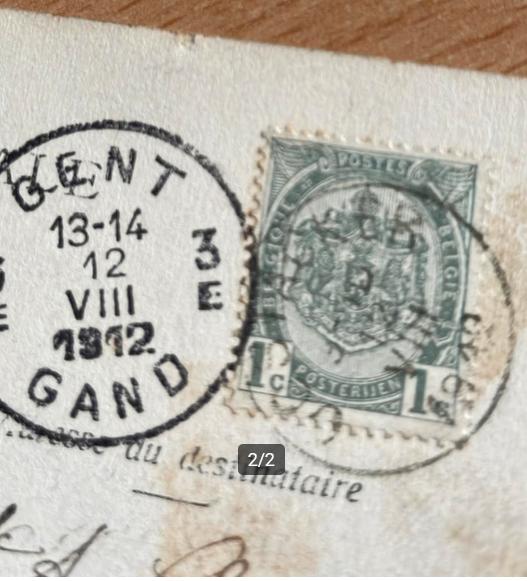 Ansichtkaart Oostacker dorp 1912, Verzamelen, Ophalen of Verzenden, Voor 1920, Gelopen