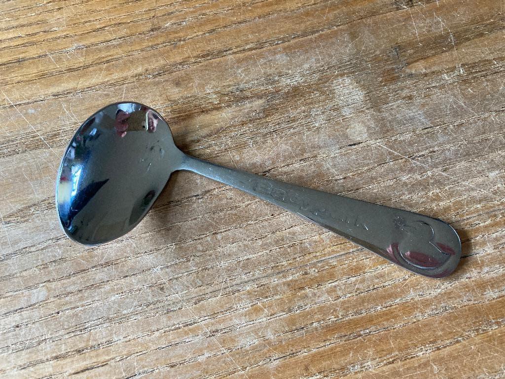 Dwarslepel kinderlepel rvs BabyPark eendje, Ophalen of Verzenden