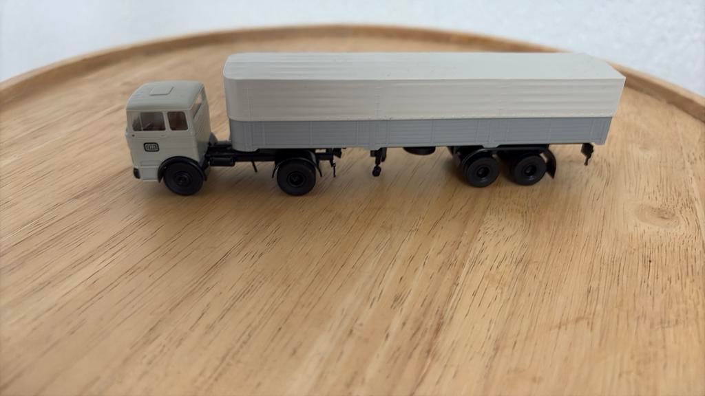 BREKINA MERCEDES MET OPLEGGER, Ophalen of Verzenden, Zo goed als nieuw