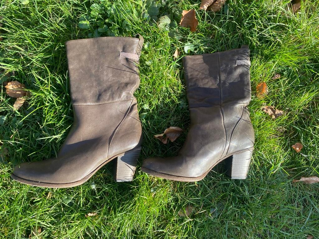 Mooie leren laarzen Humanoid mt 39, Hoge laarzen, Bruin, Verzenden, Gedragen