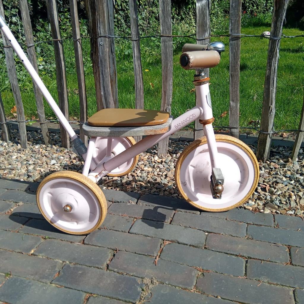 Barnwood driewieler met duwstang - roze, Fietsen en Brommers, Fietsen | Driewielers, Gebruikt, Duwstang, Verstelbare zitting, Ophalen