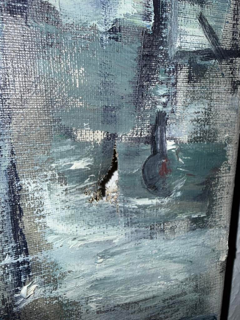 Modern doek. Vlot geschilderd. Van Eck. Schade, Ophalen of Verzenden