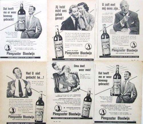 45 vintage reclames sterke dranken 1956-59 Sherry Advocaat, Ophalen of Verzenden, Gebruikt, Reclamebord