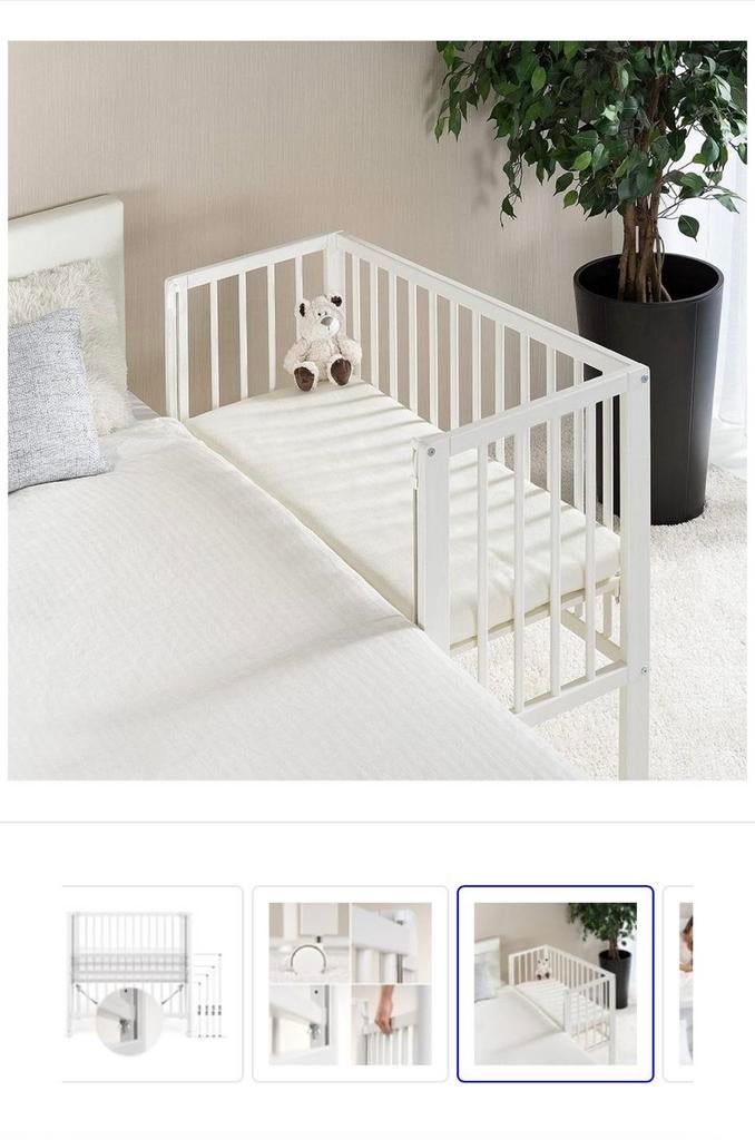 Co-sleeper en wieg  aerosleep HET MOET SNEL MOGELIJK WEG, Ophalen, Zo goed als nieuw, Klemhekje, Hout