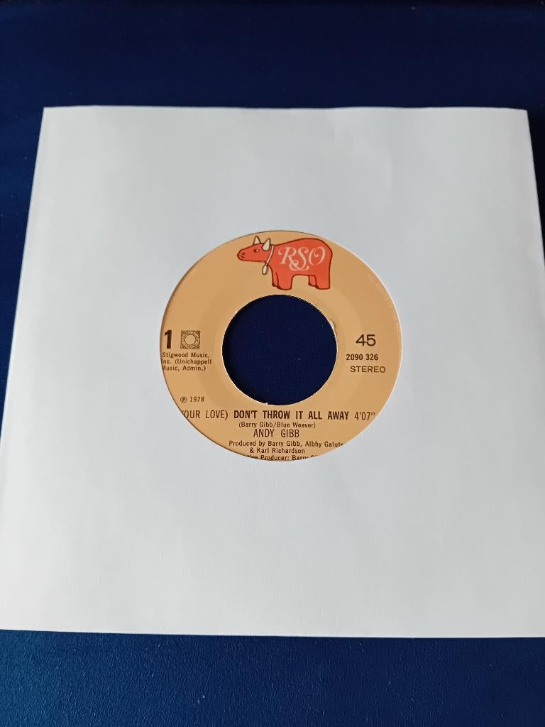 Andy Gibb - Don't Throw It All Away ---t 1322, Verzenden, 7 inch, Single, Zo goed als nieuw