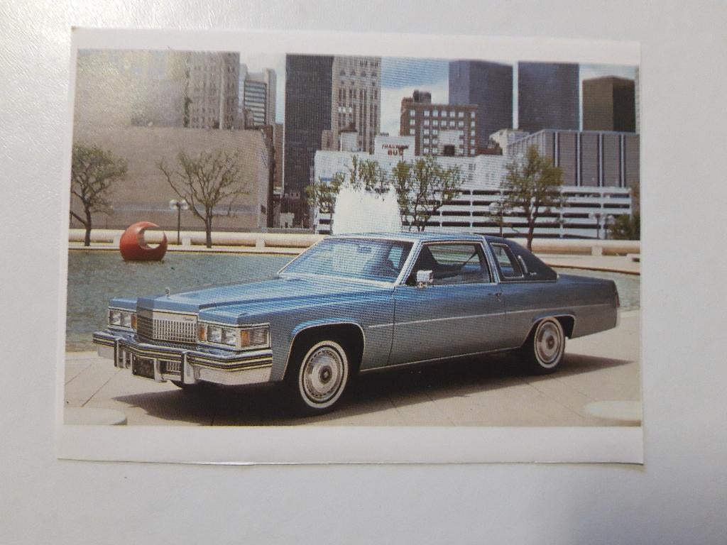 Cadillac Coupé 1979 - ansichtkaart, Ophalen of Verzenden, 1960 tot 1980, Ongelopen, Voertuig