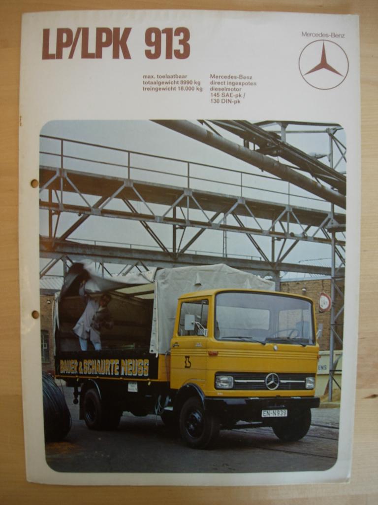 Mercedes LP / LPK 913 Brochure ca 1974 – LP913 LPK913, Zo goed als nieuw, Mercedes-Benz, Mercedes, Ophalen of Verzenden