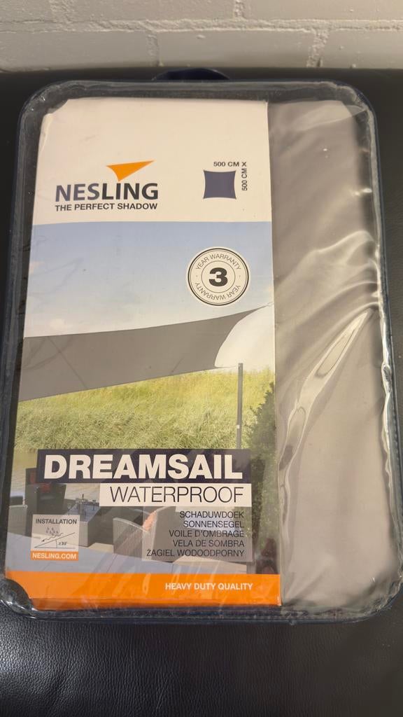 NIEUW - NESLING  Dreamsail Schaduwdoek 5x5 meter Grijs, Ophalen of Verzenden, Nieuw