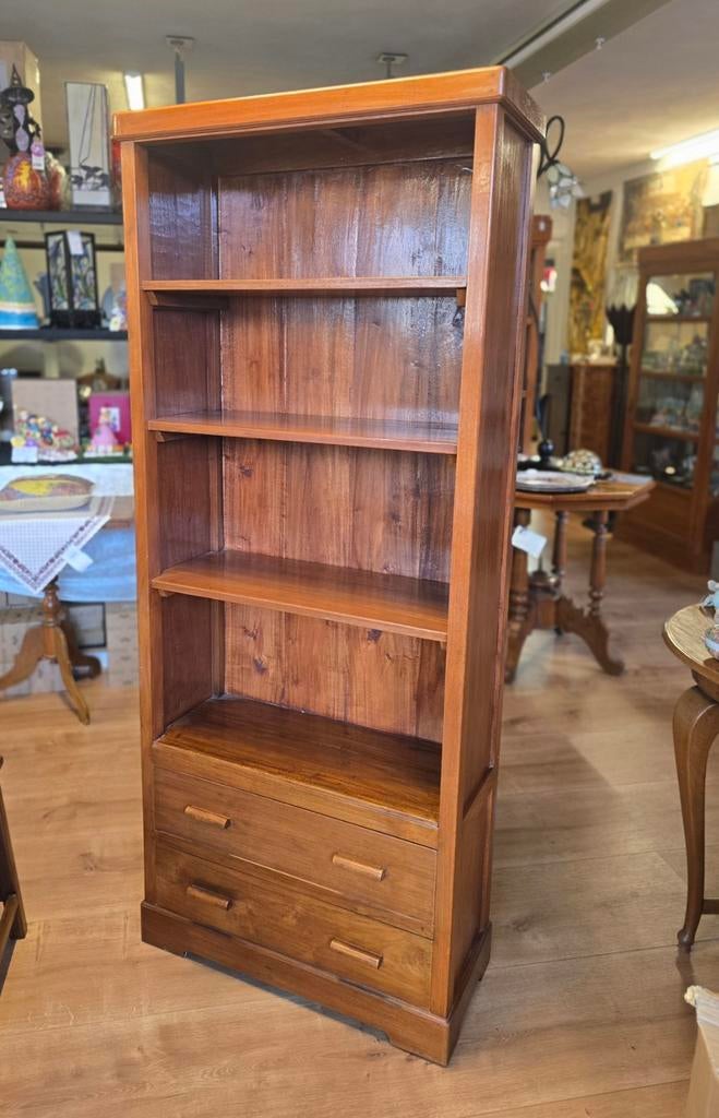 Massief Teakhouten Boekenkast uit Java, Indonesië, Ophalen, 200 cm of meer, Teakhout, Nieuw