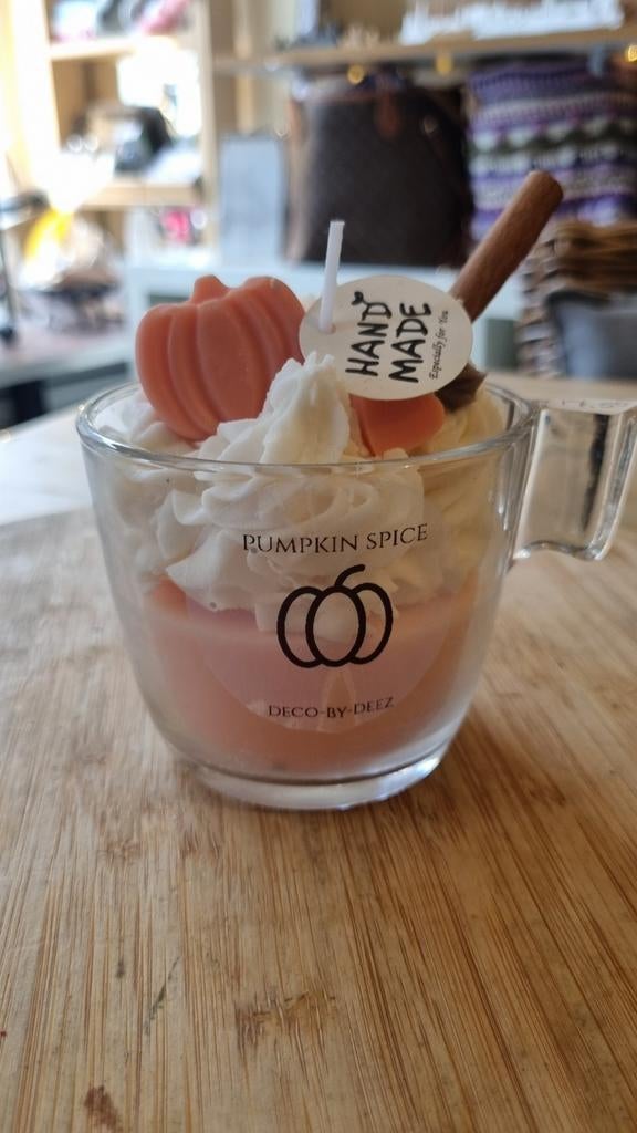 Pumpkin Spice Kaars in Glas - Handgemaakt door Deco Deez, Ophalen, Overige materialen, Nieuw, Kaars