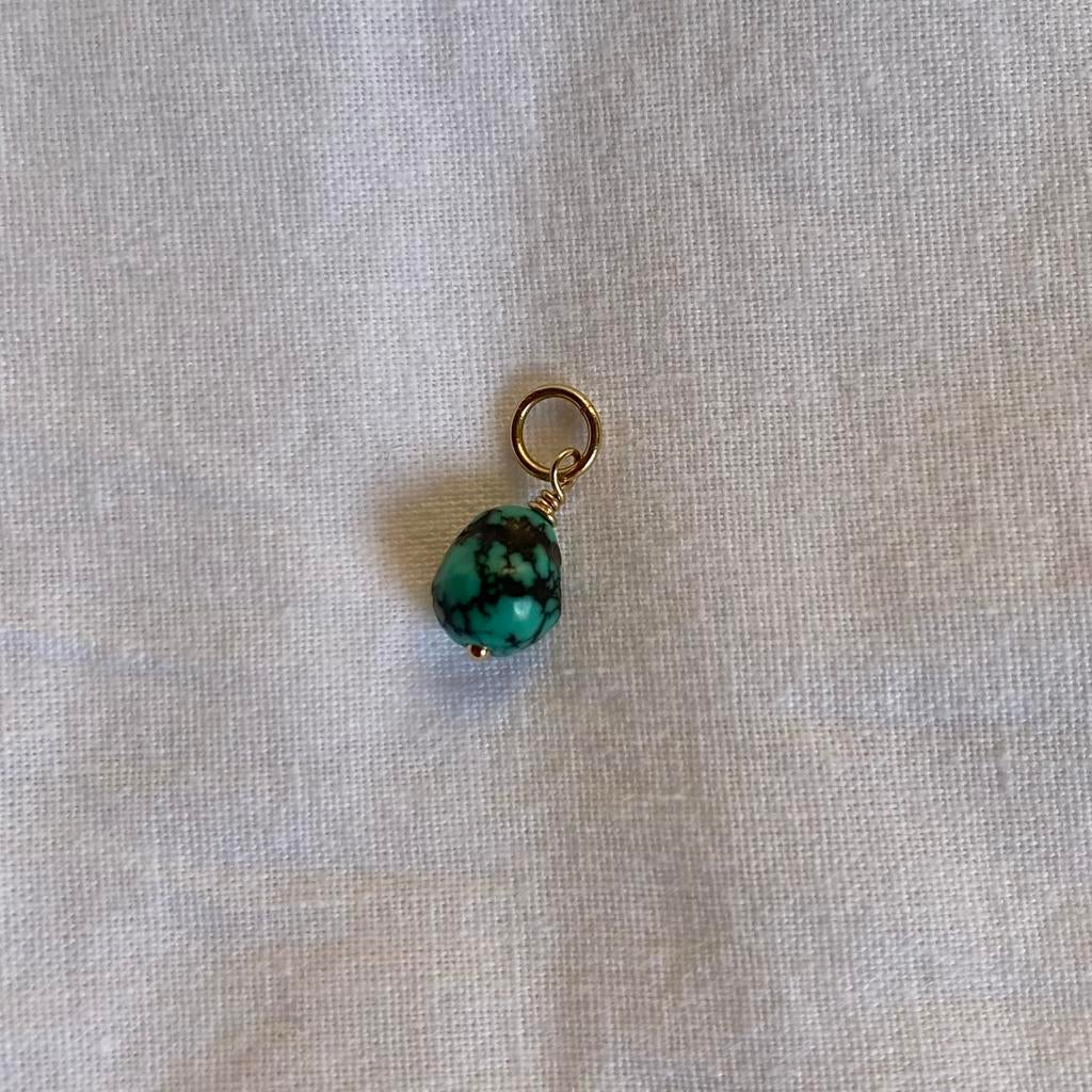 Hanger turquoise edelsteen 14 karaat goud, Verzenden, Zo goed als nieuw, Goud