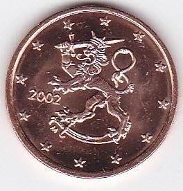 5 eurocent 2002 Finland, Ophalen of Verzenden, Finland, 5 cent, Losse munt