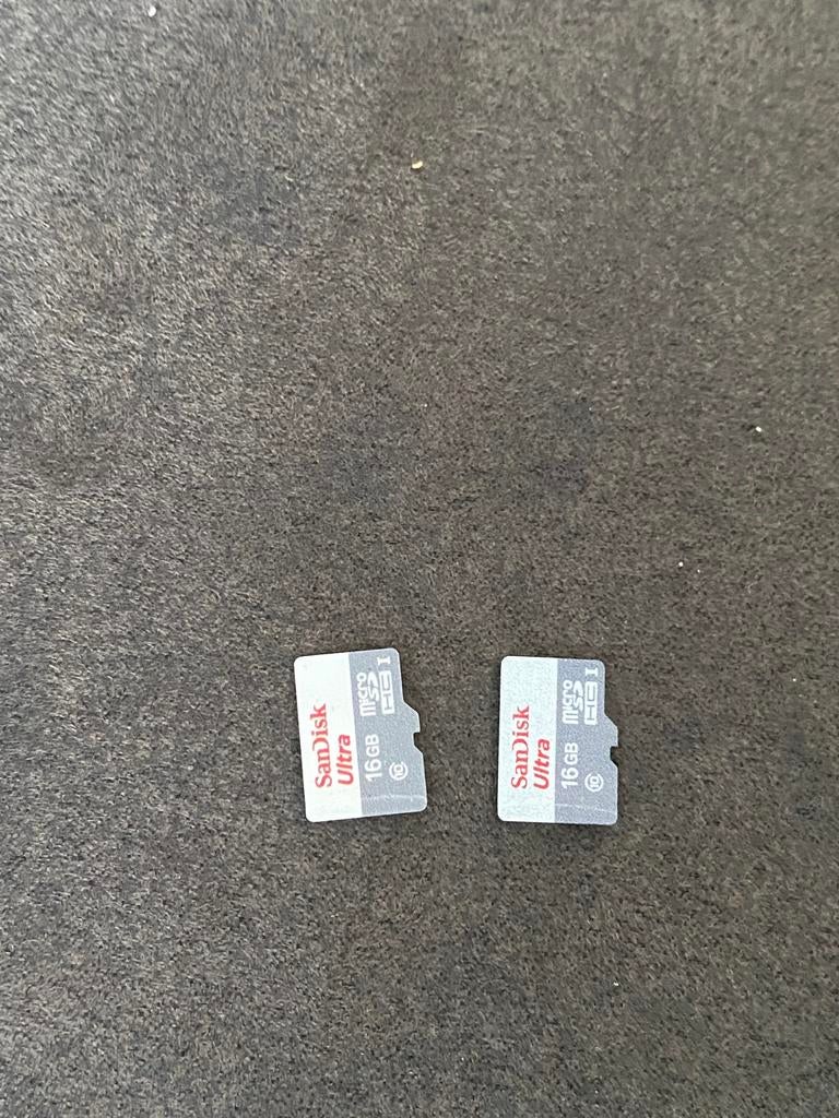 Twee Sandisk Ultra MicroSD 16GB geheugenkaarten, Audio, Tv en Foto, Fotografie | Geheugenkaarten, Ophalen of Verzenden, Gebruikt