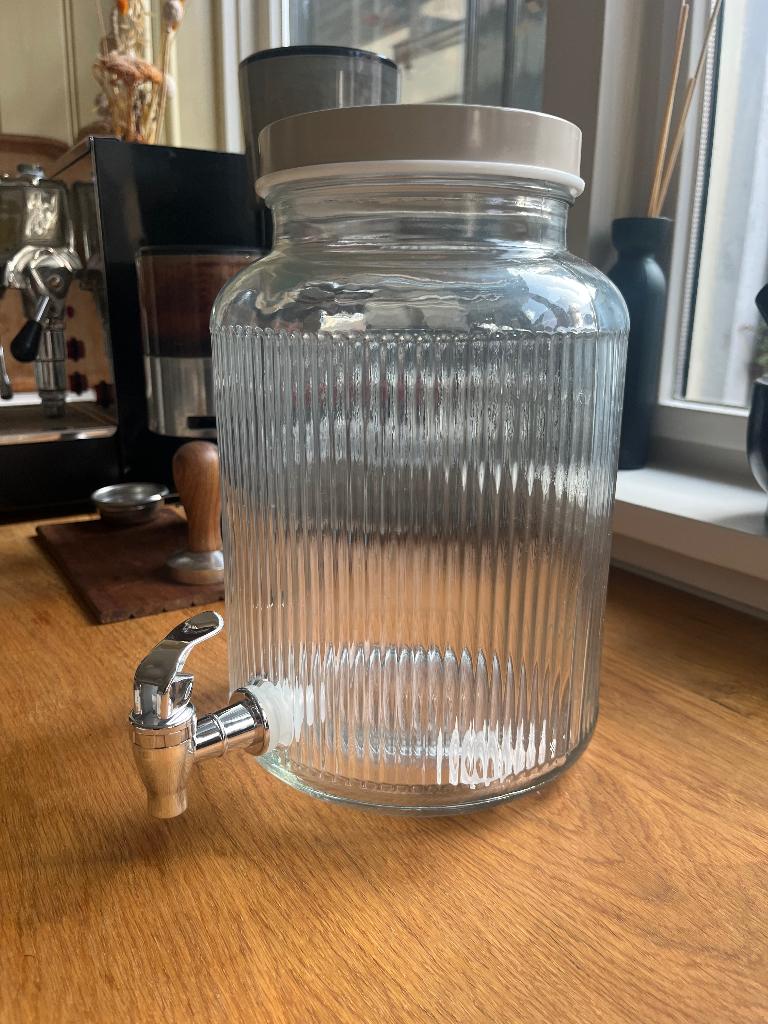 Glazen drankdispenser 5L met tapkraan nieuw, Ophalen, Nieuw