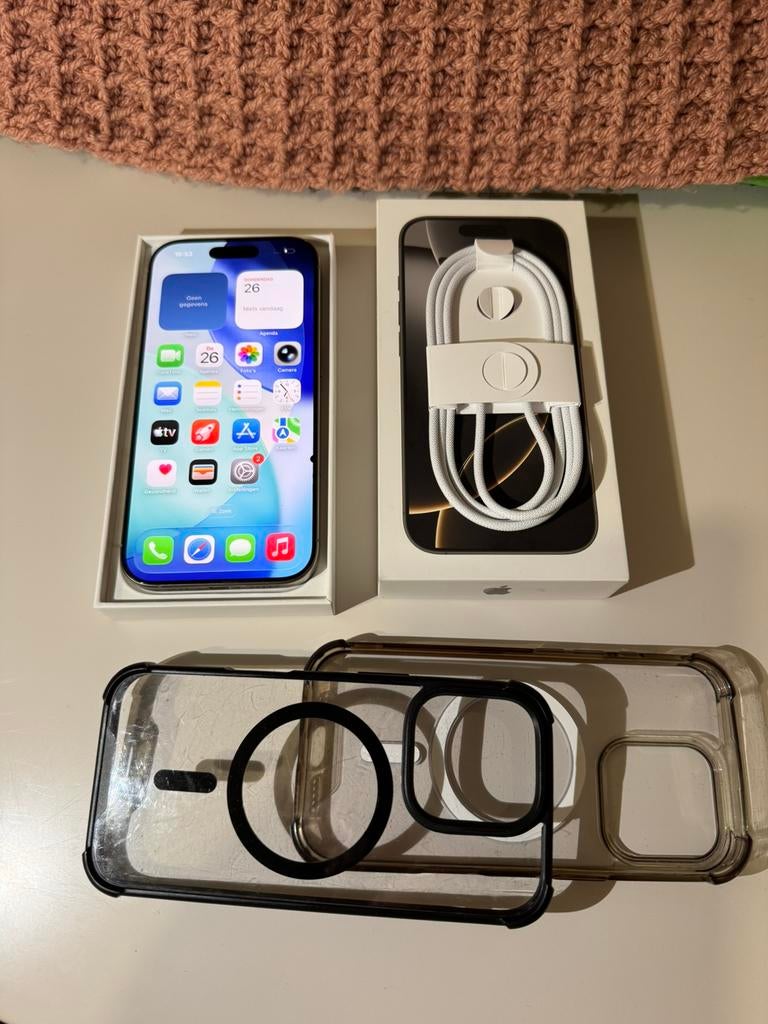 Iphone 16 Pro - 128GB | 91% Batterij | Compleet Doos+Hoesjes, Telecommunicatie, Mobiele telefoons | Apple iPhone, IPhone 16 Pro