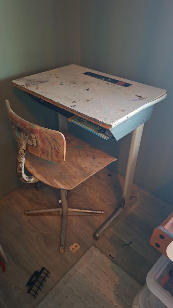 Oud schoolbankje opknapper voor een liefhebber, Antiek en Kunst, Ophalen of Verzenden