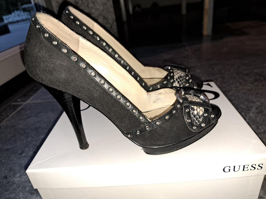 Guess peeptoes 39 zwart, Pumps, Guess, Zwart, Ophalen of Verzenden