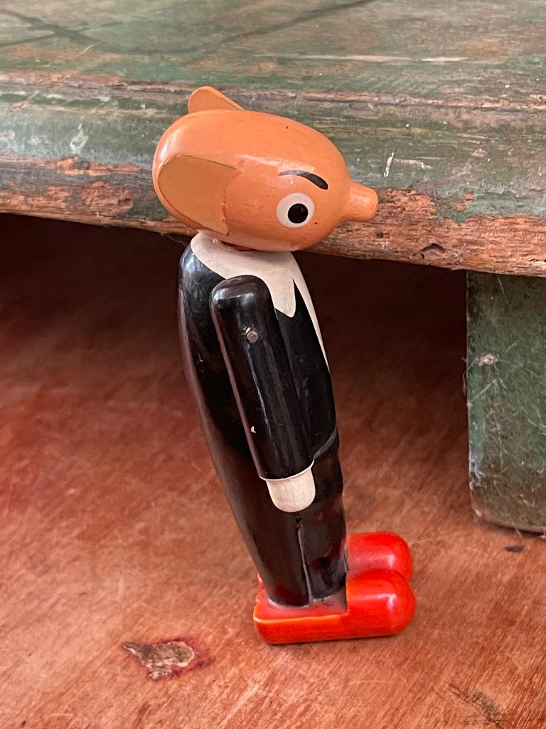 DDR houten figuur Spejbl 12 cm, Ophalen of Verzenden