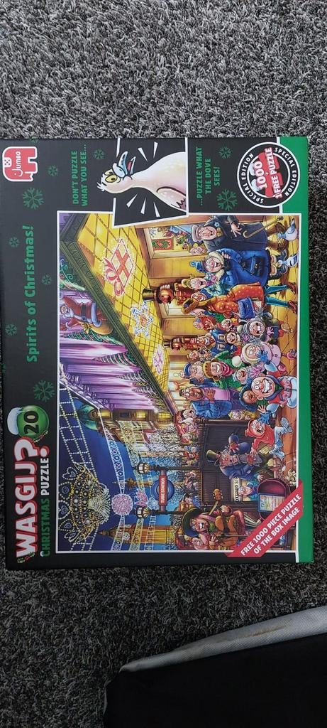 Wasgij Christmas Puzzle - Spirits of Christmas! 2 puzzels, Ophalen, 500 t/m 1500 stukjes, Zo goed als nieuw, Legpuzzel