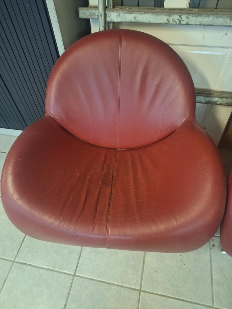 Leolux papageno fauteuil, Ophalen, Gebruikt, Leer