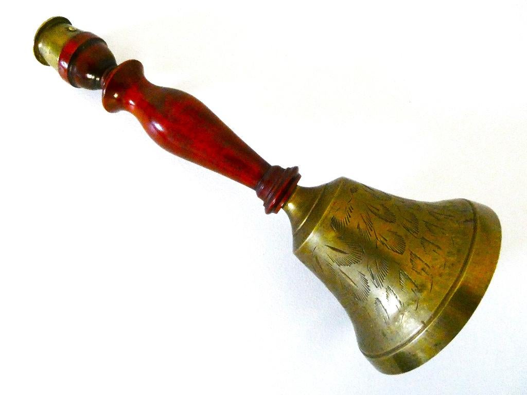 Oude messing handbel, vergaderbel tafelbel schoolbel bel, Ophalen of Verzenden