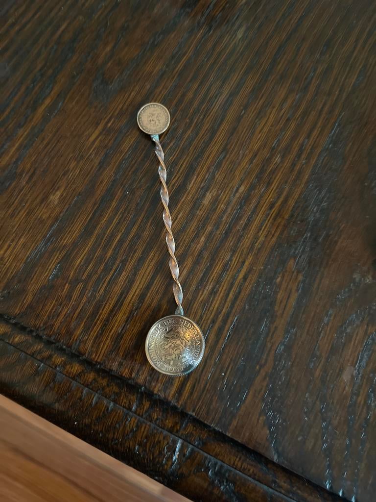 Unieke lepel van munten 2,5 cent wilhelmina, Antiek en Kunst, Ophalen of Verzenden