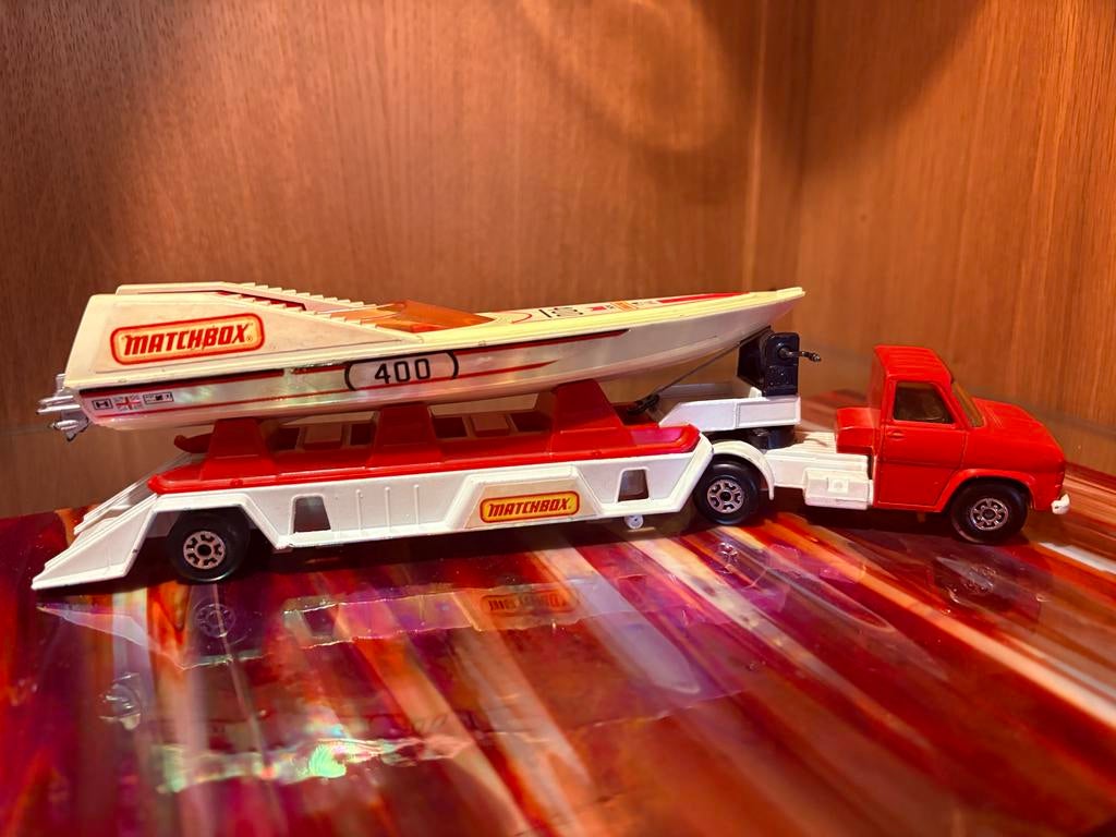 Vintage Matchbox Boot met Trailer, Ophalen of Verzenden, Gebruikt, Overige merken