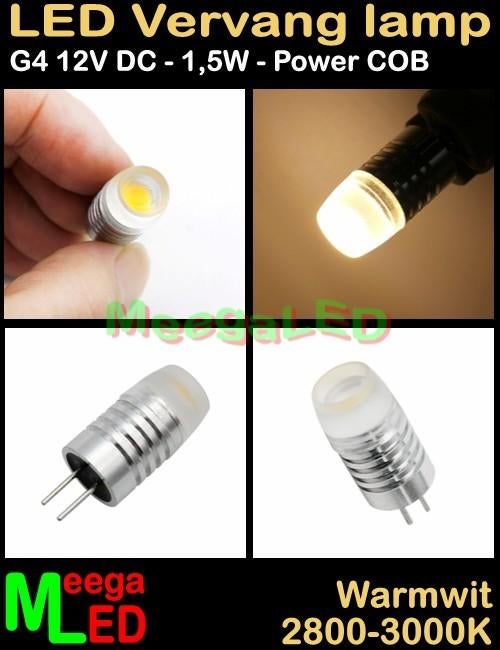G4 ledspot ledlamp met 1,5 Watt COB LED - Warmwit - 2800k, Led-lamp, Minder dan 30 watt, Nieuw, Bipin of Steekvoet