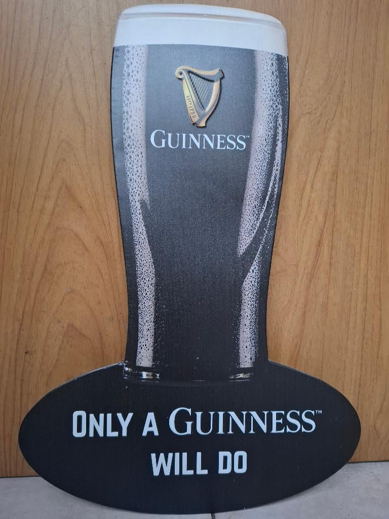 Reclamebord Guinness - Only a Guinness will do, Ophalen of Verzenden, Nieuw, Reclamebord, Plaat of Schild, Overige merken