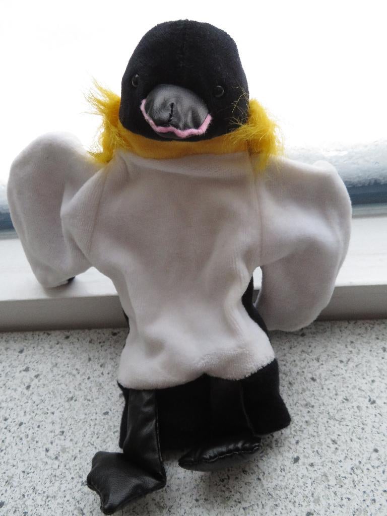 Handpop Pinguïn merk Beleduc met kunststof snavel en poten, Ophalen of Verzenden, Zo goed als nieuw, Overige typen