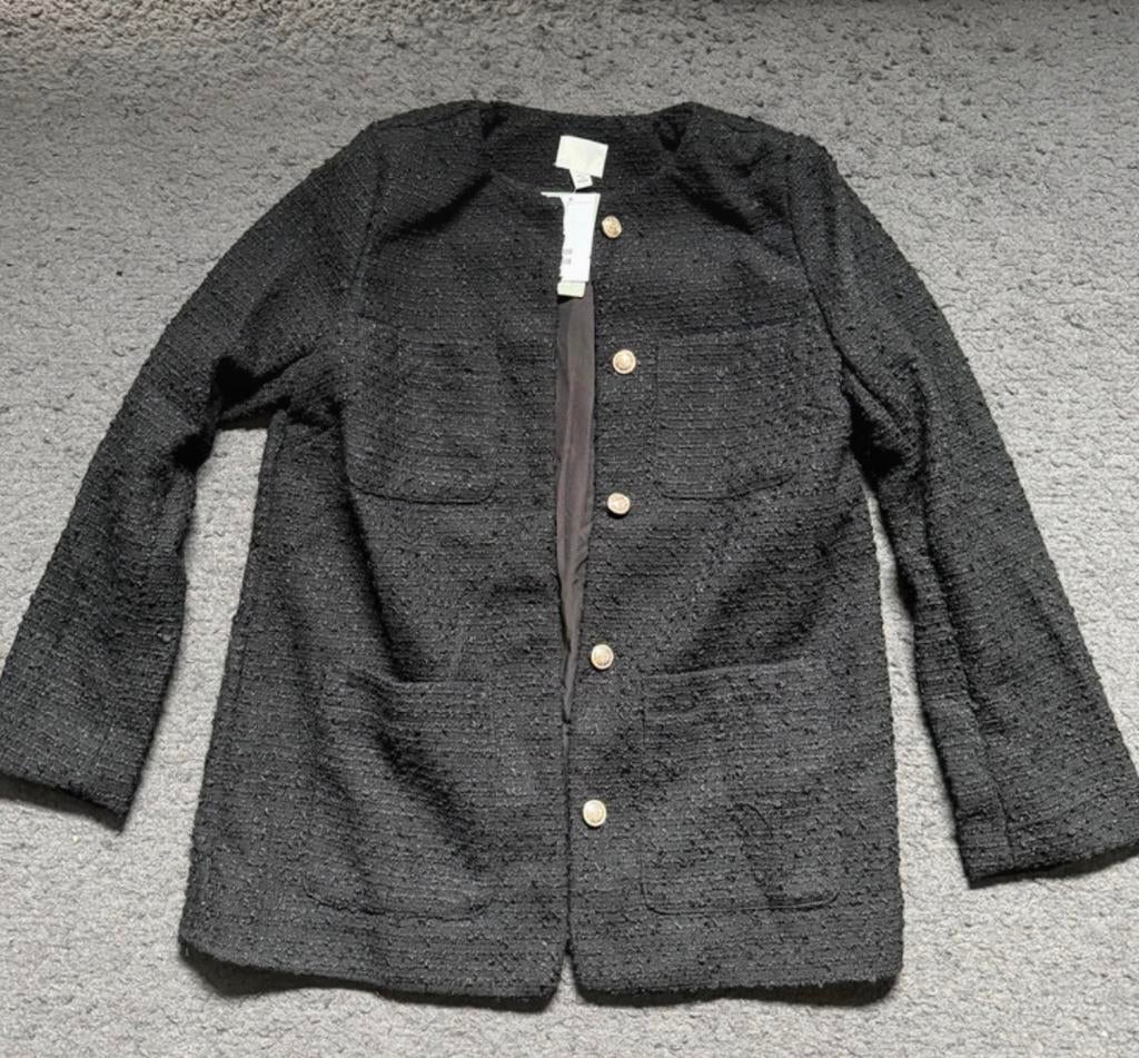 Zwarte Bouclé Blazer - Maat S, Zwart, Nieuw, Ophalen of Verzenden, Jasje