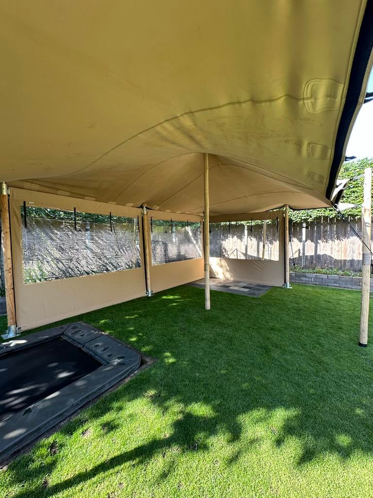 Stretchtent 5 x 7,5m Flex Rental Te Koop, Tuin en Terras, Partytenten, Opvouwbaar, Overige typen, Nieuw, 4 tot 6 meter