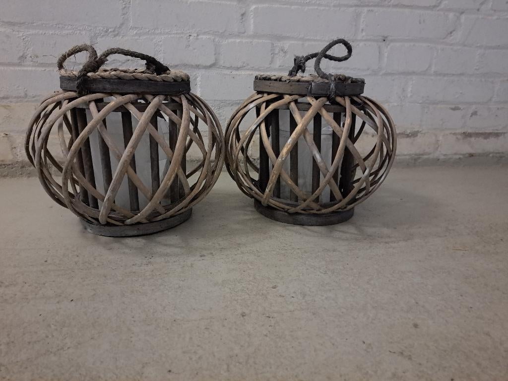 Nieuwe rotan kaarshouders, Ophalen, Nieuw, Overige materialen, Minder dan 25 cm