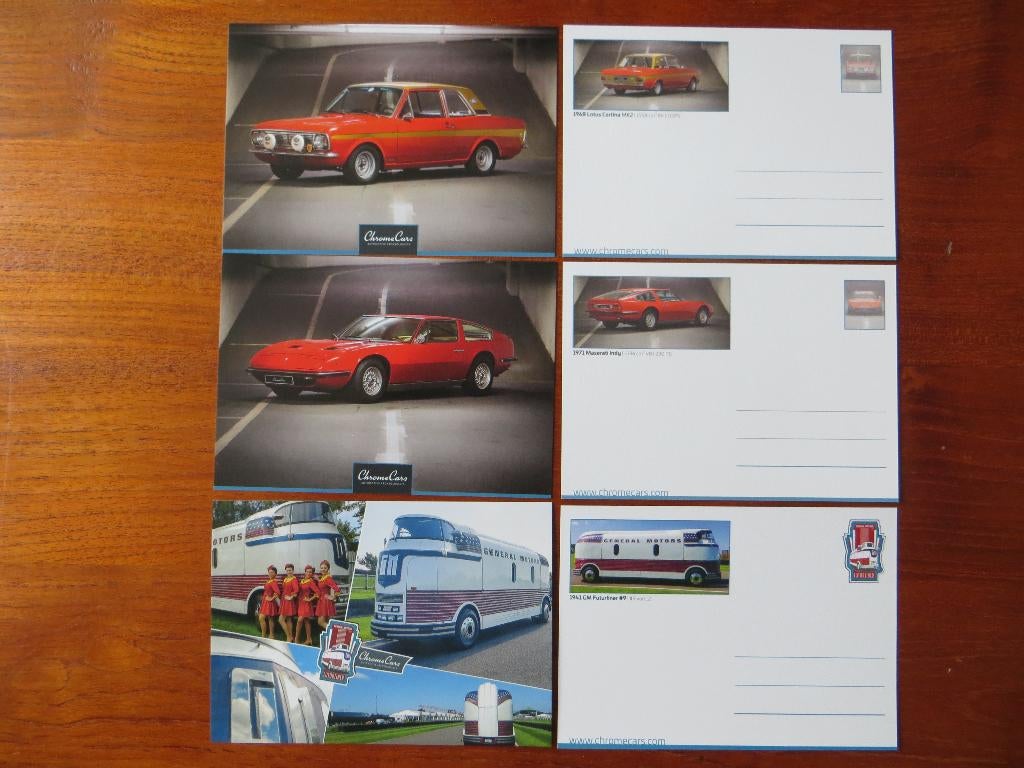Chrome Cars: Lotus Cortina Mk2, Maserati Indy, GM Futurline, Ophalen of Verzenden, Nieuw, Overige merken