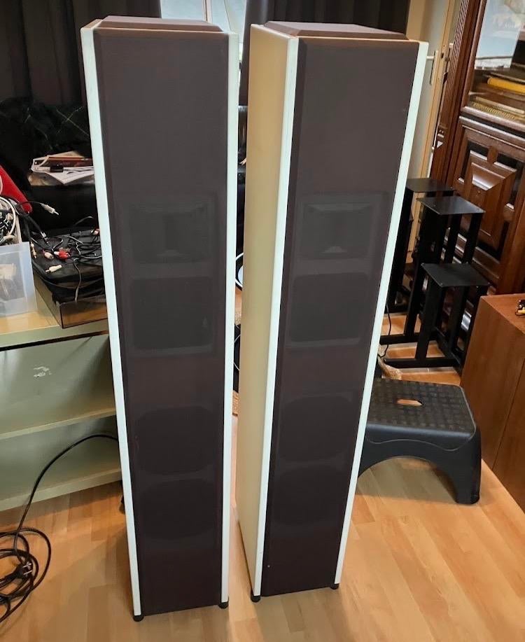 Aura Pied Piper Luidsprekers, Gebruikt, 60 tot 120 watt, Front, Rear of Stereo speakers, Ophalen