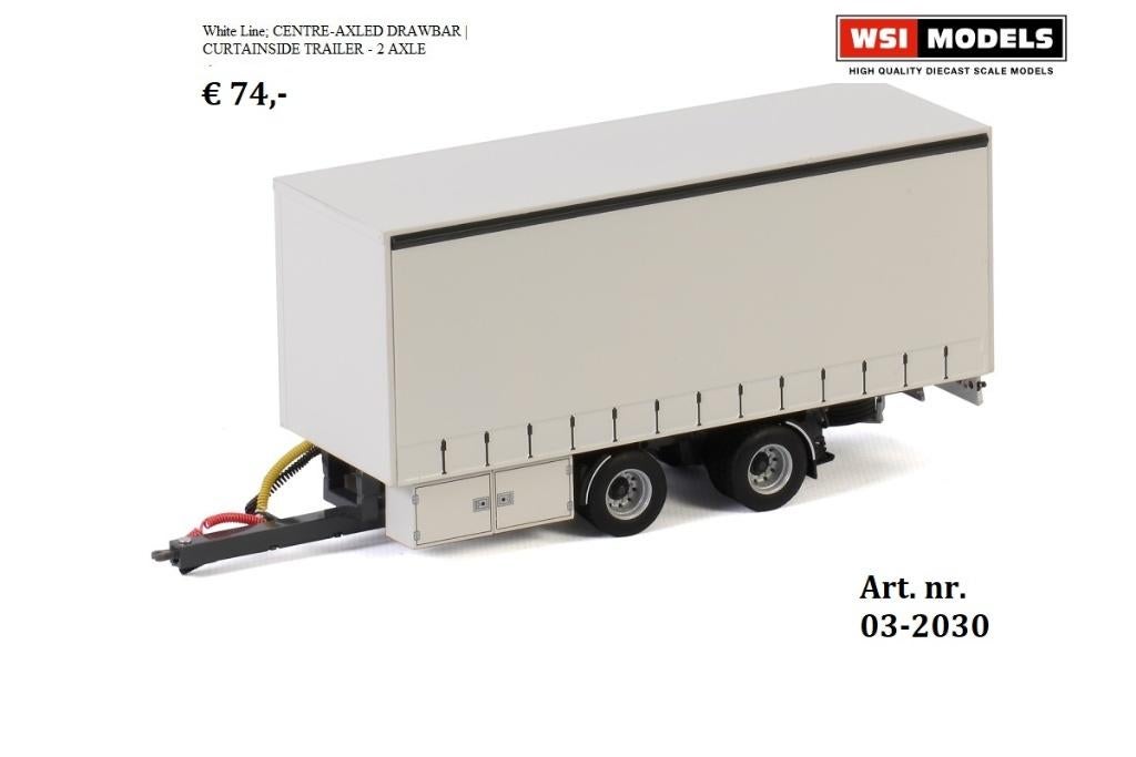 wsi models CENTRE-AXLED DRAWBAR CURTAINSIDE TRAILER - 2 AXLE, Ophalen of Verzenden, Nieuw, Bus of Vrachtwagen, Wsi