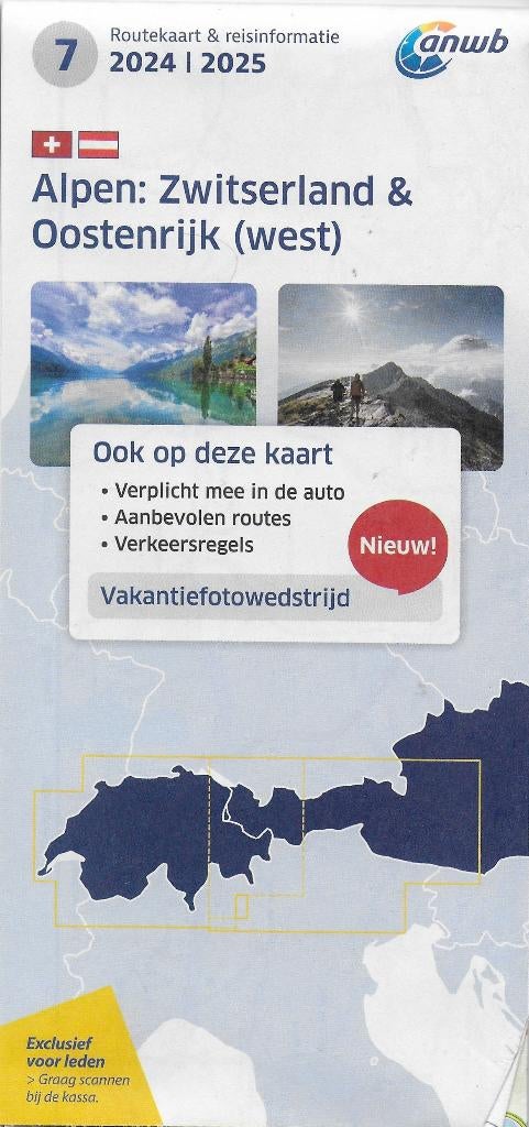 Plattegrond Alpen Zwitserland - Oostenrijk West 2024 - 2025, Boeken, Atlassen en Landkaarten, Ophalen of Verzenden, 2000 tot heden