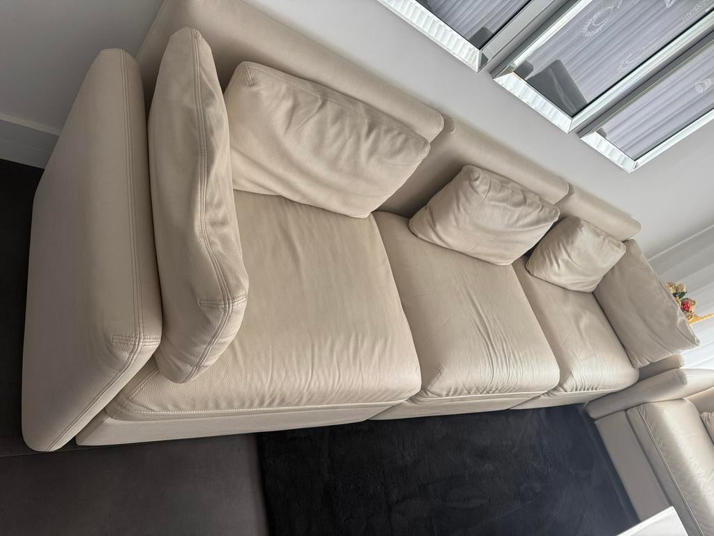 Modulaire IKEA leren bankstel - 4-zits, Huis en Inrichting, Gebruikt, 300 cm of meer, Ophalen of Verzenden, Rechte bank