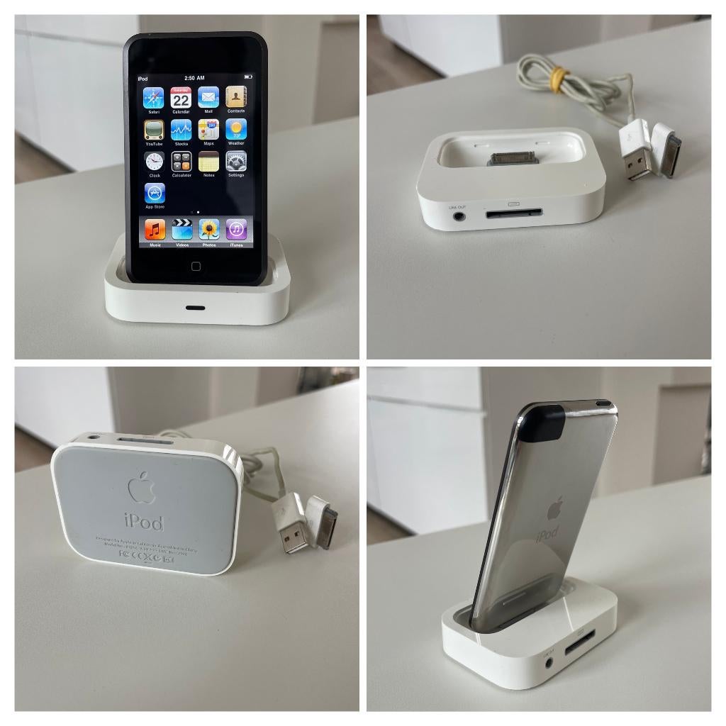 Apple iPod touch 1e generatie (Model A1213) 8 GB +A1256 Dock, Gebruikt, Classic, Zwart, Ophalen of Verzenden
