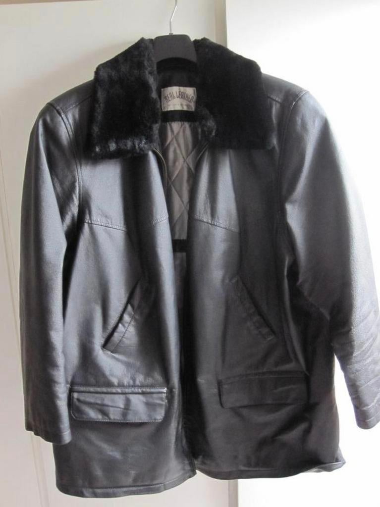 Grote maten leren jas, zwart maat 48-50, Kleding | Dames, Grote Maten, Ophalen of Verzenden, Zo goed als nieuw, Zwart, Jas of Mantel