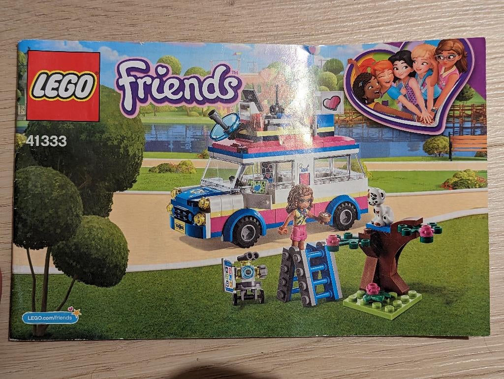 Lego Friends 41333 Olivia's Missievoertuig, Ophalen of Verzenden, Zo goed als nieuw, Complete set, Lego