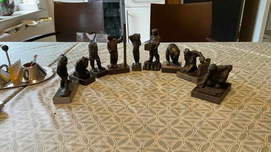 Bronzen Bouwvakkers Beeldjes van Marlies Noordkamp, Ophalen of Verzenden