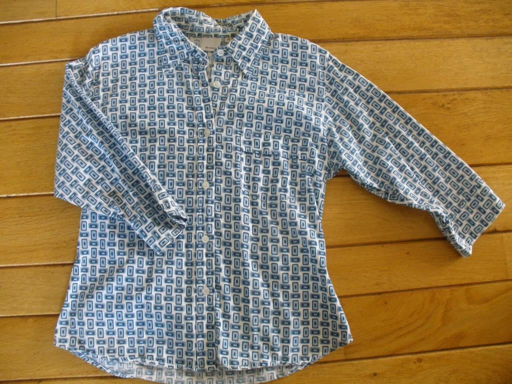 STAX bloes blauw wit maat 38, Kleding | Dames, Blouses en Tunieken, Zo goed als nieuw, Maat 38/40 (M), Blauw, Ophalen of Verzenden