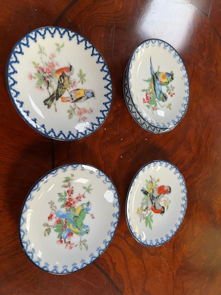 Vintage Vogel Bordjes Set, Ophalen of Verzenden