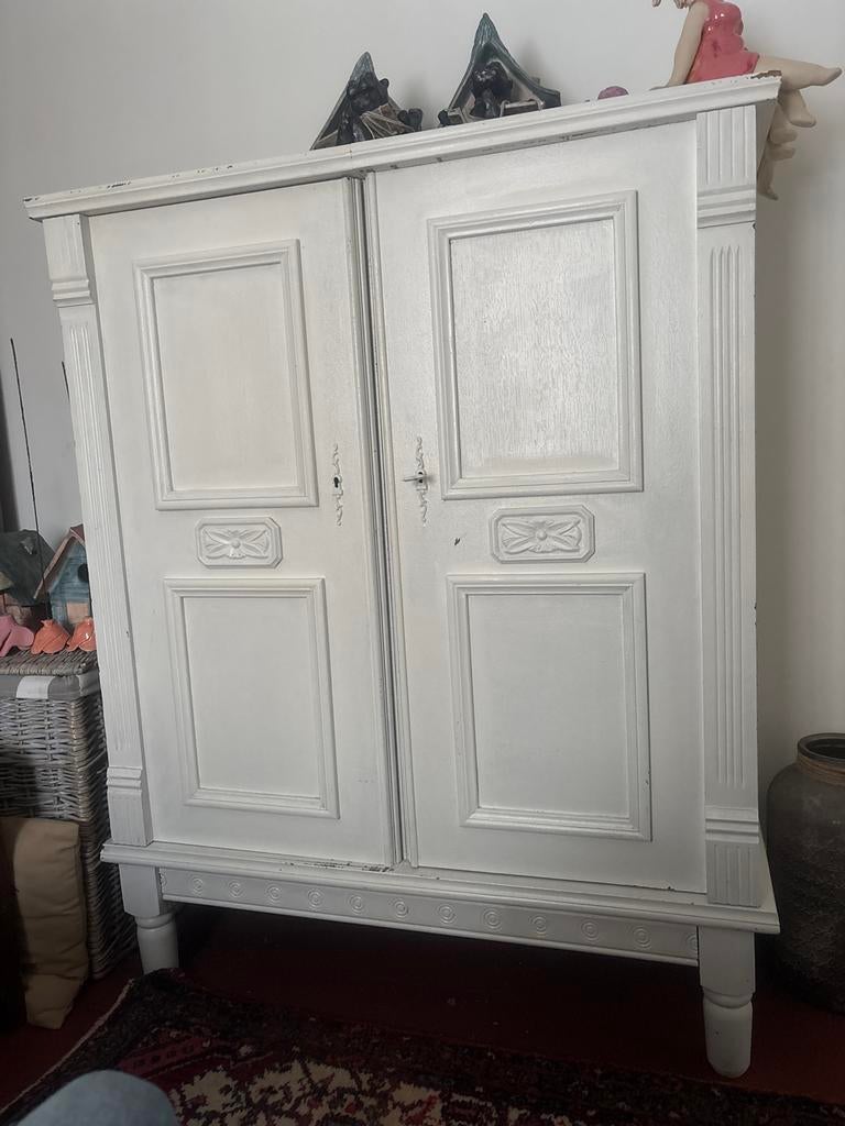 Mooi wit brocante kastje met 4 planken, Ophalen, Gebruikt