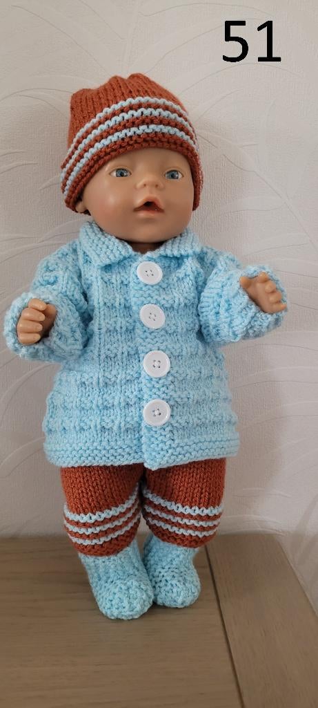 Gebreide kleding voor Baby pop 42cm. NIEUW, Kinderen en Baby's, Ophalen of Verzenden, Nieuw, Babypop