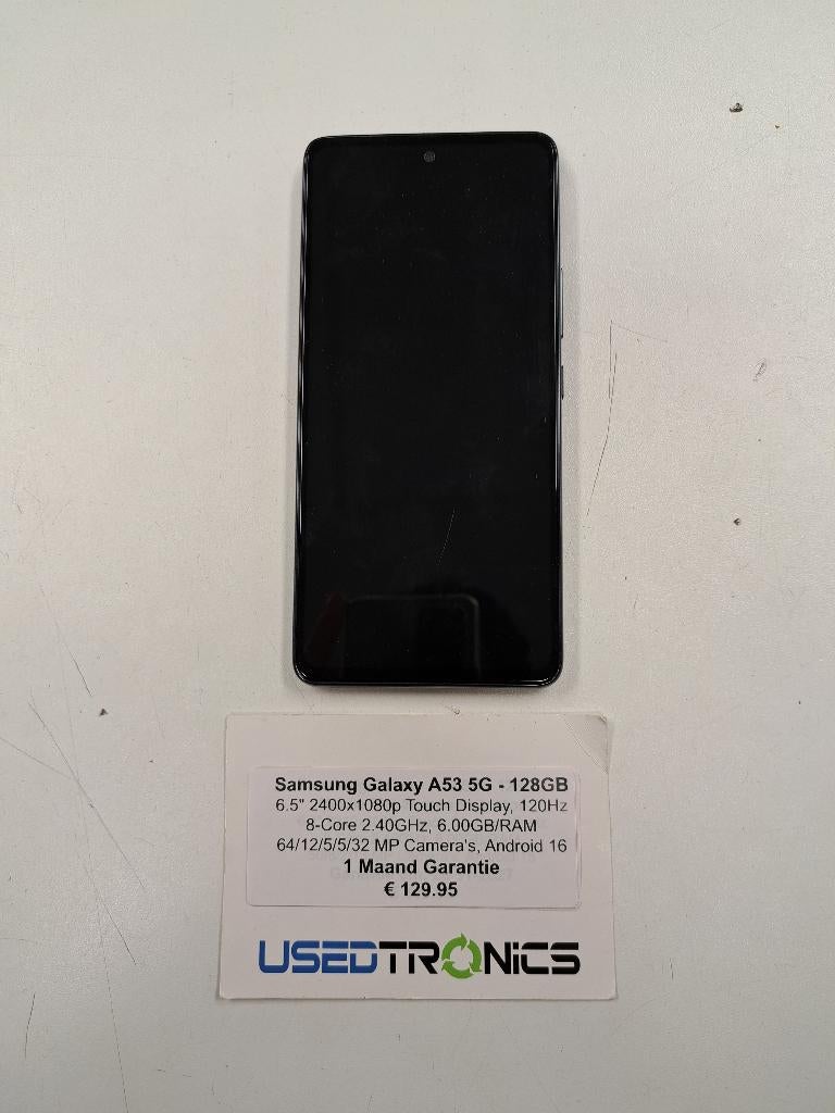 Samsung Galaxy A53 5G - 128GB, Zwart, Touchscreen, Ophalen of Verzenden, Zo goed als nieuw